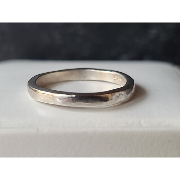 925 Sterling Silver Textured Band Ring, SIZE US 5.5 Vintage - Picture 5 of 10